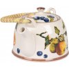 Clayre & Eef Čajník keramika s dekorom ovocia so sitkom 18x14x12cm/800 ml 46086