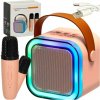 Bezdrôtový prenosný mini karaoke set 2x mikrofón K12 ružový
