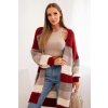 Kesi Dámsky kardigán IT87 s farebnými pruhmi Farba: Bordó, Veľkosť: UNI
