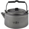 Origin Outdoors Camping Kettle Titánová kanvica na čaj/kávu so silikónovými rukoväťami a sitkom 1,2 L