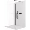 CERANO - Sprchová zástena Walk-in Onyx Corner Round Ľ/P - 8 mm - guľatá vzpera - čierna matná, transparentné sklo - 90x110x200 cm