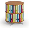 Otočný regál na zakladače, 2 poschodia, čerešňa