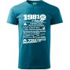 1981 v kocke - Klasické pánske tričko vyššej gramáže - M ( Tmavý tyrkys )