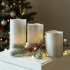 Solight LED sviečky, 10/13/16cm, strieborná farba, 3x AAA (3 ks) (1v286)