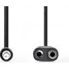 Nedis CAGB22100BK02 - Stereofónny Audio Kábel | 3,5mm Zástrčka - 2× 3,5mm Zásuvka | 0,2 m | Čierna farba
