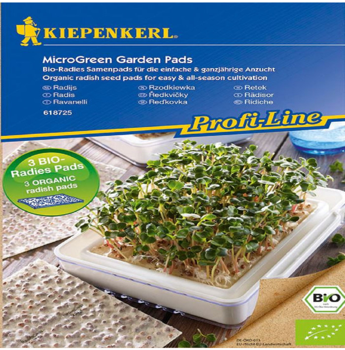 Mikrozelenina - microgreen - náhradné pláty bio reďkovky - 3 ks