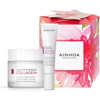 Ainhoa Vegan Collagen+ zpevňující krém 50 ml + zpevňující sérum 50 ml + zpevňující maska na spaní 15 ml darčeková sada