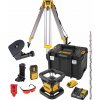 DCK374D1R DEWALT SADA ROTAČNÍHO, ČERVENÉHO LASERU 360° SAMONIVELACE, 1X 2,0aH BATERIE, STATIV, MĚŘÍCÍ TYČ A DALŠÍ PŘÍSLUŠENSTVÍ,