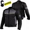 Motocyklová bunda HUSAR HORNET pánska textilná čierno-sivá fluo