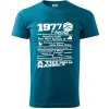1977 v kocke - Klasické pánske tričko vyššej gramáže - 4XL ( Petrolejová )