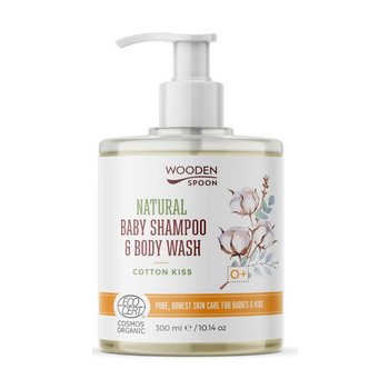 WoodenSpoon Detský sprchový gél a šampón na vlasy 2v1 Cotton Kiss 300 ml