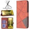 Peňaženkové kožené puzdro Rhombus na Motorola Moto G72 - Hnedá