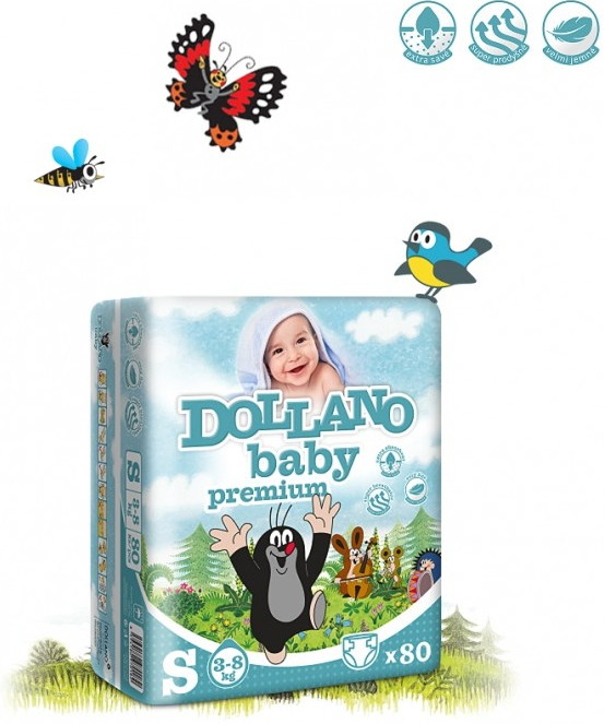 DOLLANO Baby premium S 3-8 kg 80 ks od 7,7 € - Heureka.sk