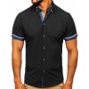 Čierna pánska košeľa s krátkymi rukávmi Bolf 2911-1