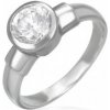 Šperky eshop Oceľový snubný prsteň s veľkým zirkónovým očkom v kovovej objímke F5.12