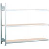 Regál široký SCHULTE, police z drevotriesky š 2500 mm, prídavné pole, 3 úrovne, 2506x636x2000 mm