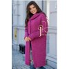 Fashionweek Dámsky exclusive elegantný farebný sveter kabát s kapucňou HONEY S/M/L Farba: Amarant, Veľkosť: Universal