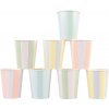 Meri Papierové kelímky Pastel Stripe 256 ml – sada