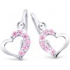 Cutie Jewellery Detské náušnice z bieleho zlata C2757B-Pink