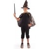 Rappa plášť čierny s klobúkom Čarodejník Čarodejnice Halloween