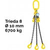 Reťazový záves, oko-3 hák, skracovač, Nosnosť 6 700/4 750 kg, G8-10, Certifikát, ČŽ 6700 / 4750 kg 1,5 m Čierna