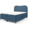 Manželská boxspring posteľ s úložným priestorom Ambra 200x200 - modrá