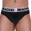 Macho - mtg002 black/black thong m