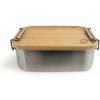 Origin Outdoors nerezová nádoba na potraviny s doskou na krájanie Lunchbox Bamboo-Clip