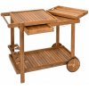 Textilomanie Záhradný servírovací stolík na kolieskach GRIL PARTY, akáciové drevo