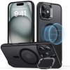 ESR Classic Hybrid Case so Stash Stand (HaloLock), Compatible with iPhone 16, Frosted Black 1A7470301 (1A7470301)
