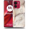 Picasee silikónový čierny obal pre Motorola Edge 40 - Cream marble