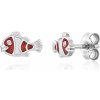 SOFIA strieborné náušnice rybky s glazúrou SJ187248.200