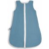 Sleepee Obojstranný ľahký mušelínový spací vak Petrol 0-4 mesiace S