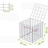 Gabionový kôš 50 x 50 x 50 cm oko 10 x 5 cm, s vrchnou sieťou