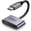 Redukcia UGREEN USB-C/USB-C + 3.5mm Jack (50596) sivá