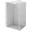 Mexen Lunar-F L, skladací sprchový kút ľavý 100 x 80 cm, 8mm číre sklo, zlatý profil, 836L-100-080-50-00-L