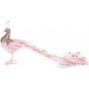 MagicHome Strend Pro Dekorácia Vianoce Páv ružový páperový 50x20x23 cm