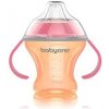 BabyOno nekvapkajúci hrnček s tvrdým náustkom oranžová 180ml