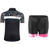 Force ROCK LADY čierny cyklistický dres + Force MINI čierno-ružové cyklokraťasy - XL