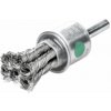 Lessmann 453378 | Štetcová kefa splietaná so stopkou priemer 6 mm nerezový drôt (1.4401), hladký 19x72x28 mm / 0,35