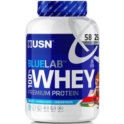 Proteínové prášky USN BlueLab 100% Whey Premium Protein lískový oříšek "wheytella" 908g blw07