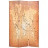 Skládací paraván 120 x 170 cm Mapa světa žlutý Žlutá 245877