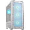 COUGAR PC skříň MX600 White Mid Tower Mesh Front Panel 3 x 140mm + 1 x 120mm Fans Transparent Left Panel