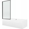 Mexen Cube obdĺžniková vaňa 180 x 80 cm s obkladom a 1-krídlovou zástenou 80 cm, čierny vzor fix - 550518080X9308007070