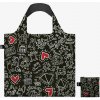 Skladacia nákupná taška LOQI KEITH HARING Black Pattern