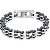 Náramok z chirurgickej ocele Moto Chain - BlackWhite Impress Jewelry 210114161027BW