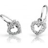 Cutie Jewellery Detské náušnice z bieleho zlata srdiečka C2157B CZ White