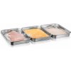 GEFU PANDO 3 ks 22.5 x 15 cm - sada 3 tácok na obaľovanie z nerezovej ocele