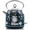 Laura Ashley rýchlovarná kanvica Elveden Navy 1,5 l – štýlová kanvica v námorníckej modrej s elegantným vzorom