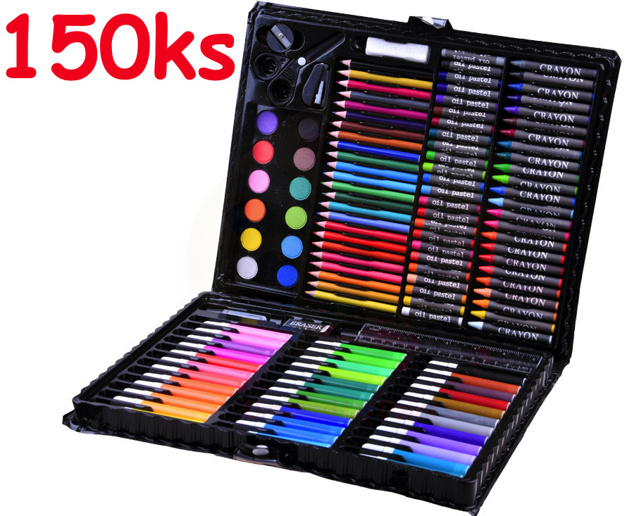 JOKO Kreatívna výtvarná sada maliarksy kufrík 150ks nožnice sponkovačka  vodové farby pastelky od 19,9 € - Heureka.sk
